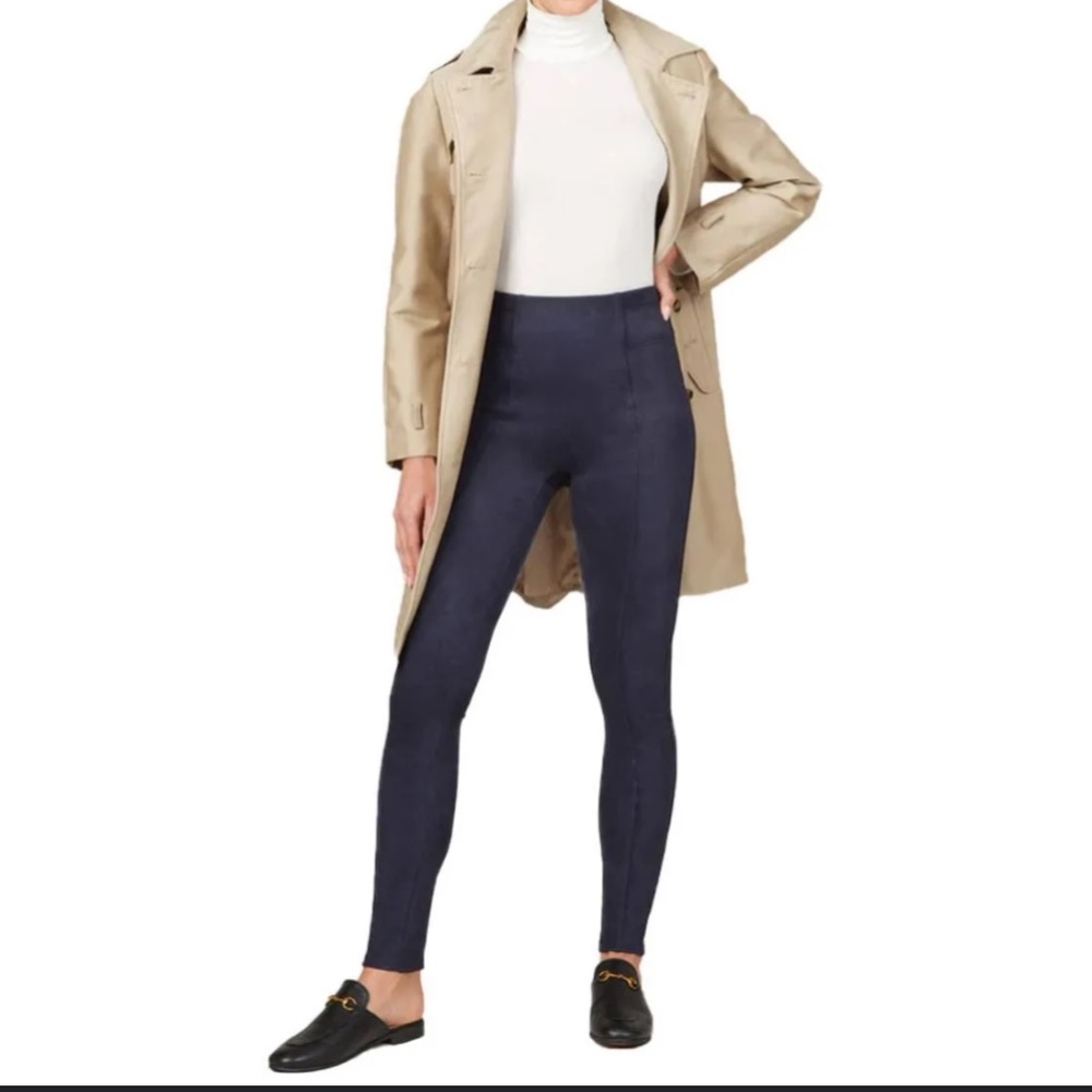 NWT navy faux suede leggings by Spanx